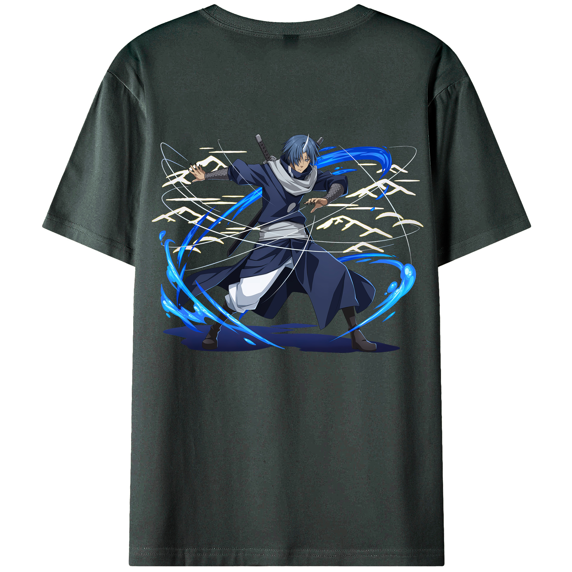 （画像用） 転スラ Regarding Reincarnated to Slime 綿100％ メンズ半袖Tシャツ（バックプリント） 通気性